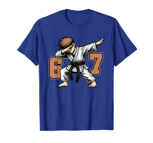 Funny Kids 67 Meme Karate Fan Dabbing Player T-Shirt