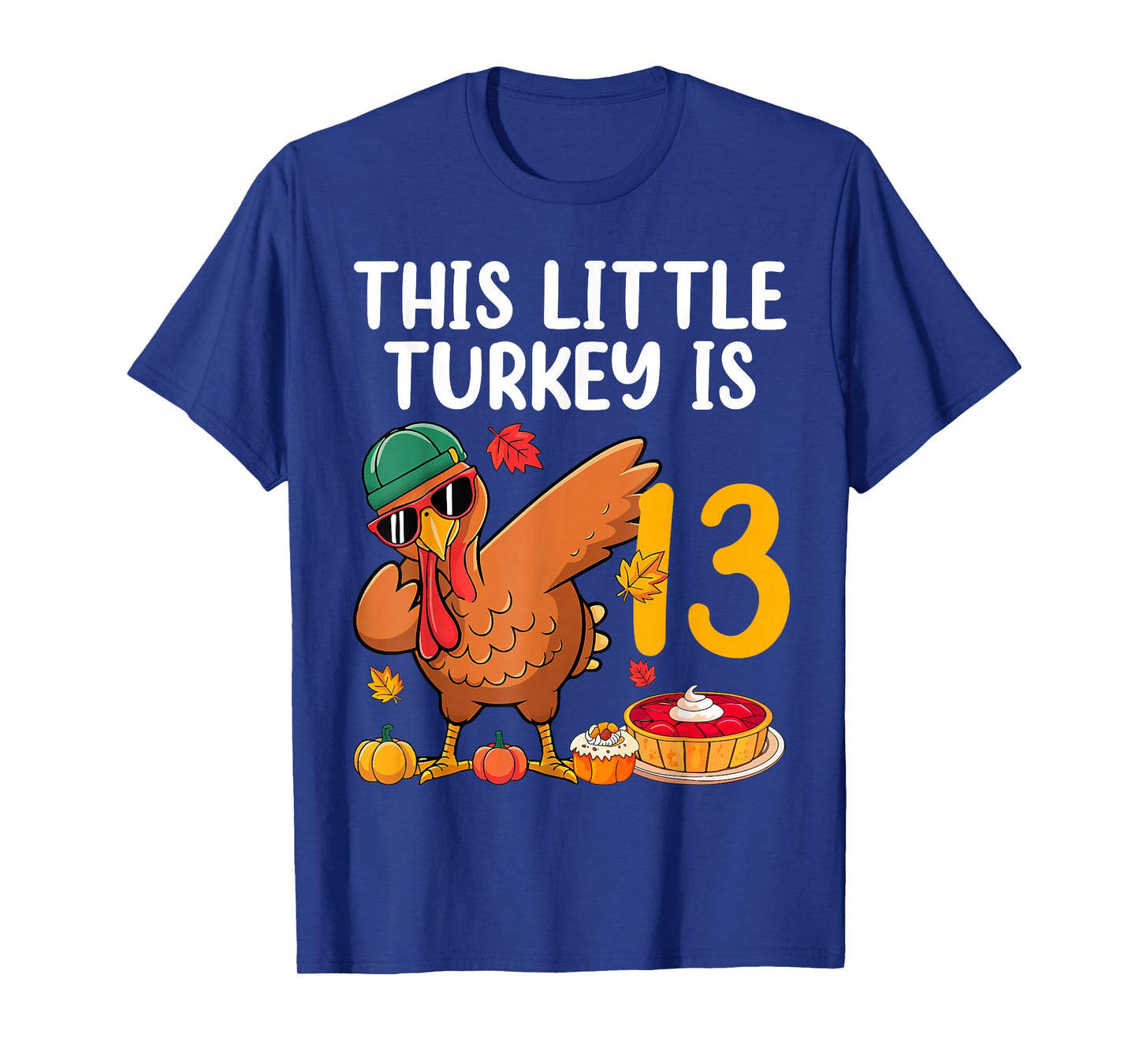 This Little Turkey is 13 Dabbing Boys 13th Bday Thanksgiving T-Shirt