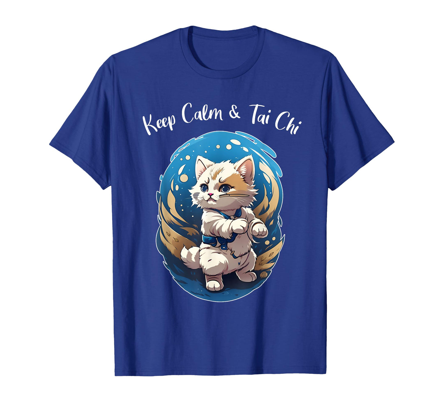 Tai Chi Cat, Keep Calm, funny Kitten, Ying Yang Balance T-Shirt