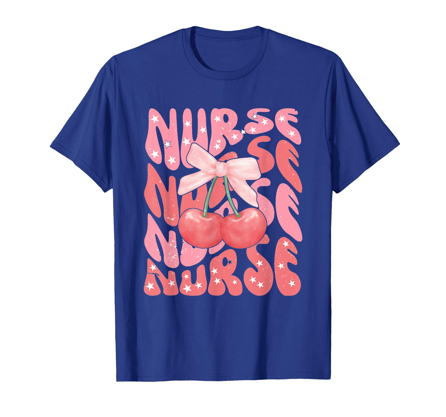 Cute Cherry Coquette Nurse Pink Bow Girlcore Nurse ICU ER RN T-Shirt