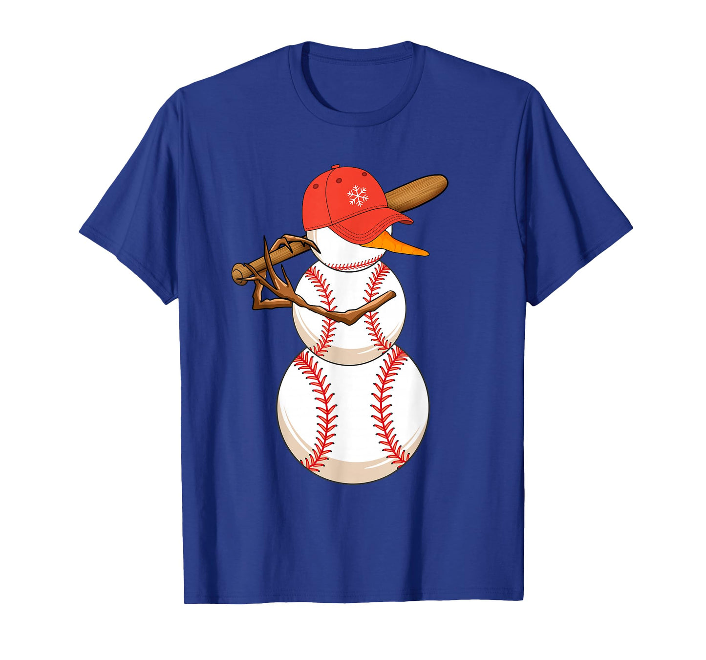 Baseball Snowman Balls Snow Christmas Xmas For Men Women T-Shirt