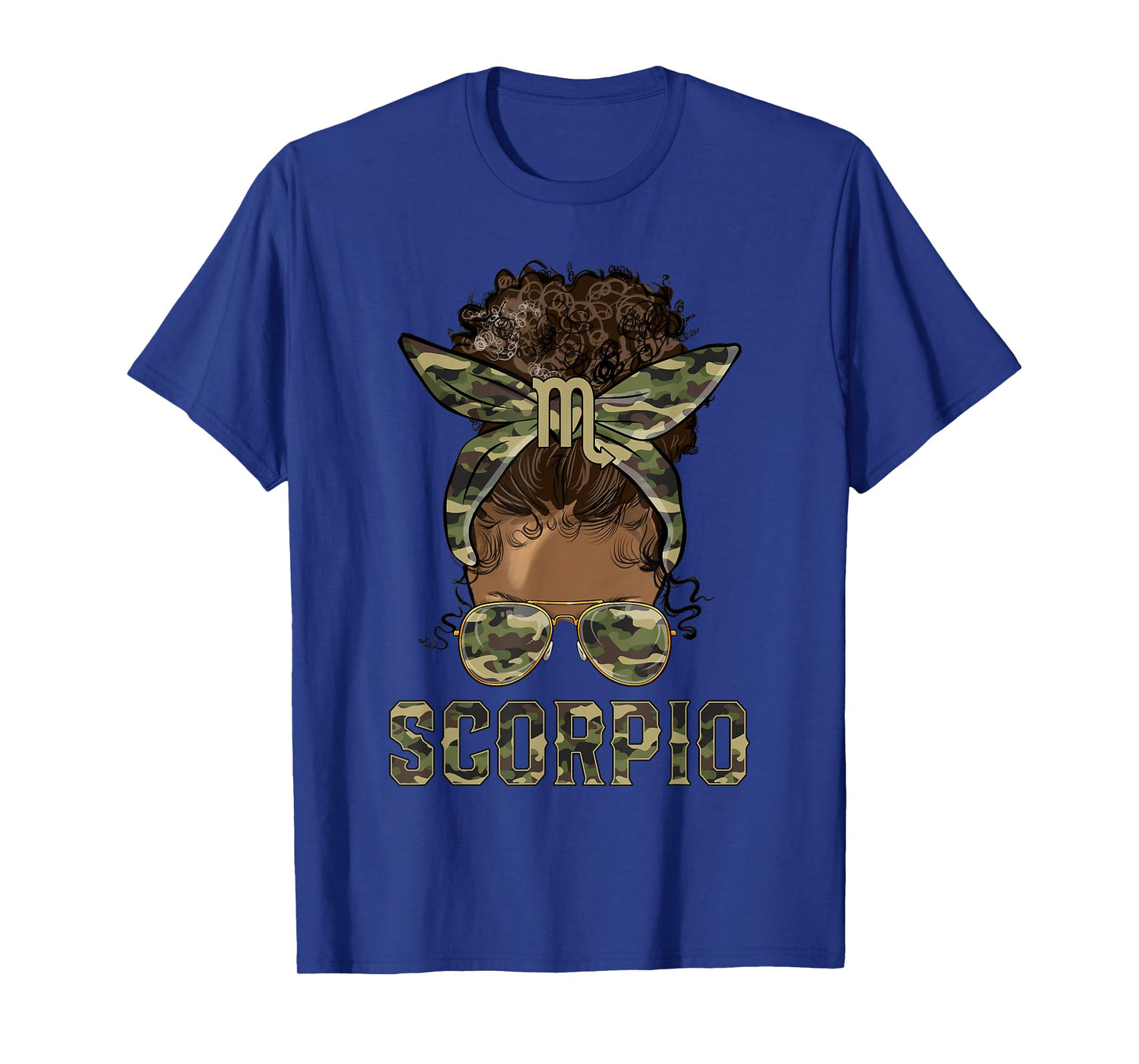 Scorpio Girl Camouflage Camo Black Women Zodiac Sign T-Shirt