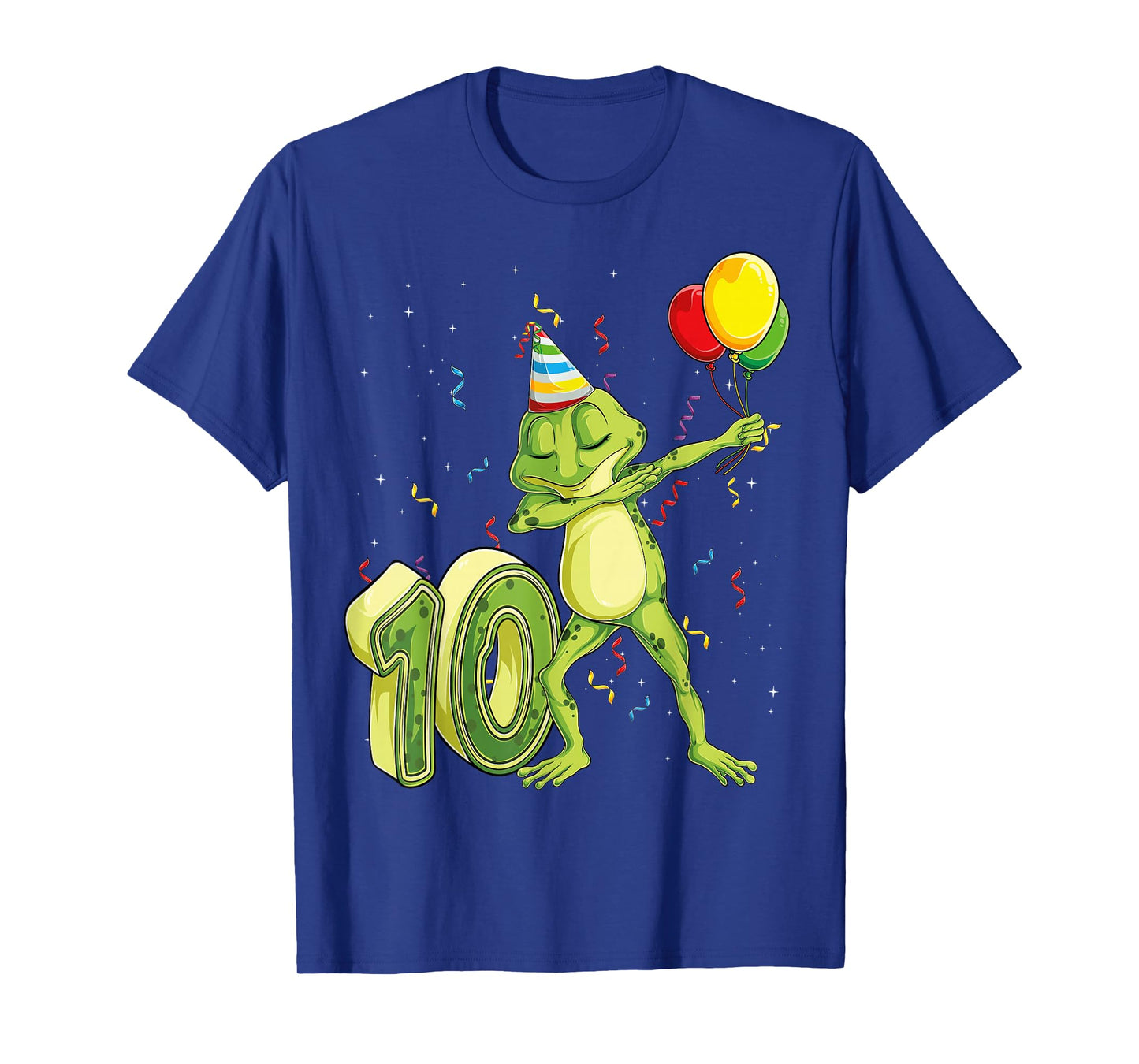 Funny Dab Frog 10th Birthday Ten 10 Years Old Bday Kids Boys T-Shirt