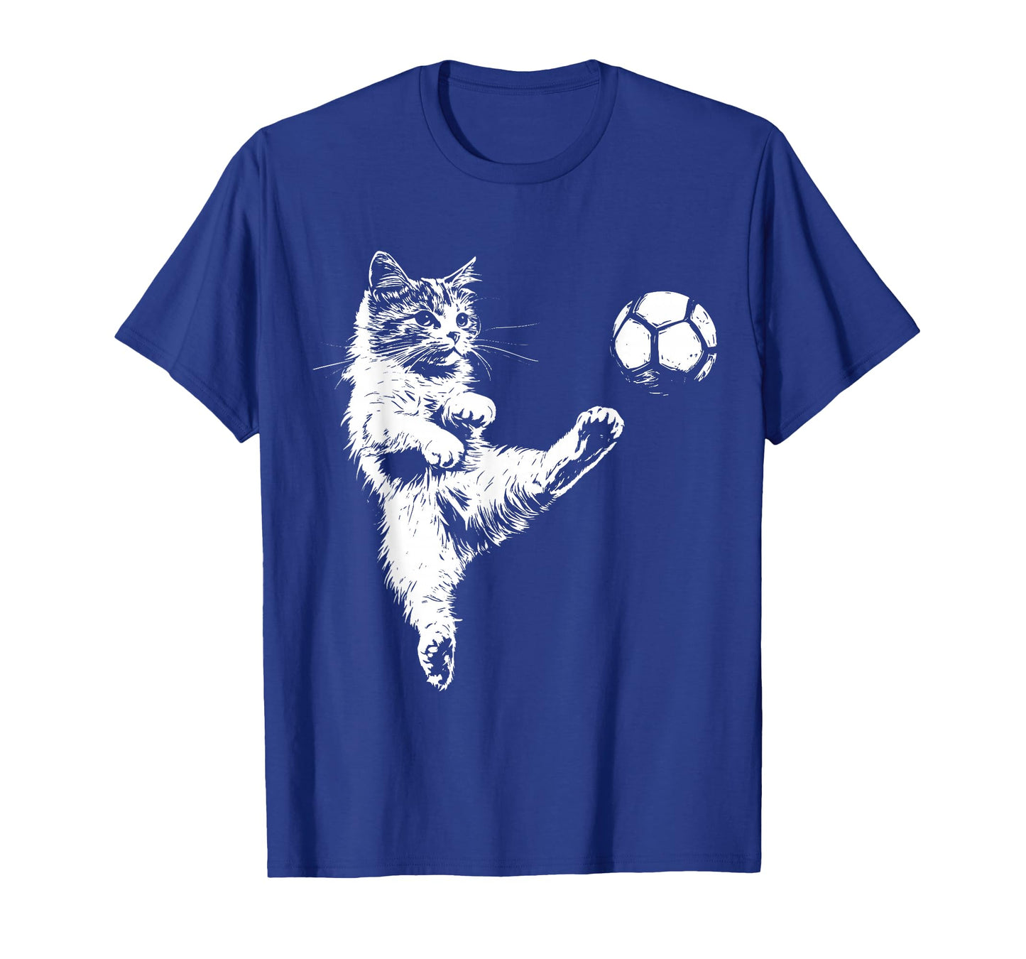 Funny Cat Soccer Ball Graphic T-Shirt