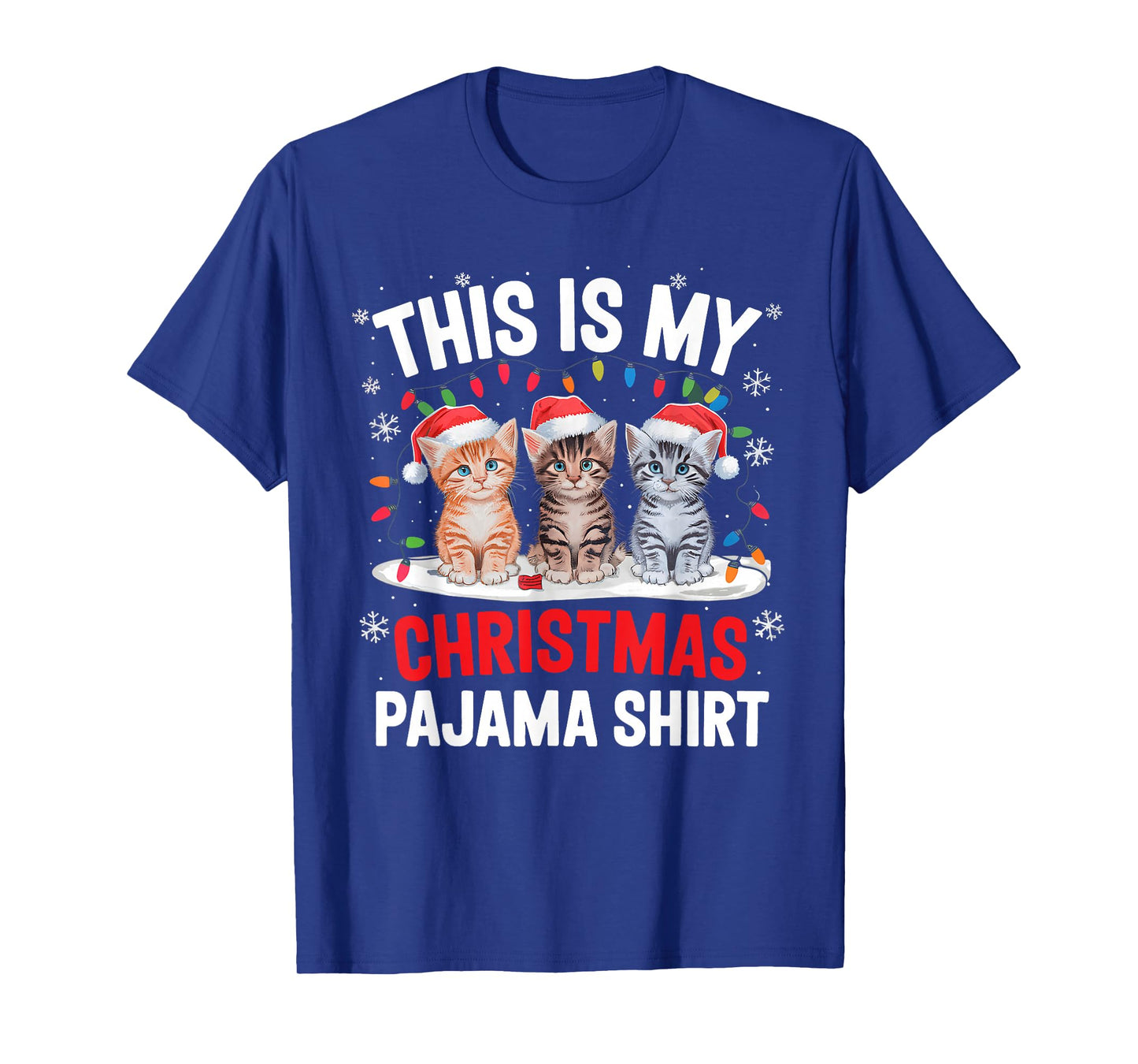 This Is My Christmas Pajama Shirt Cat Lover Meow Kitty Xmas T-Shirt