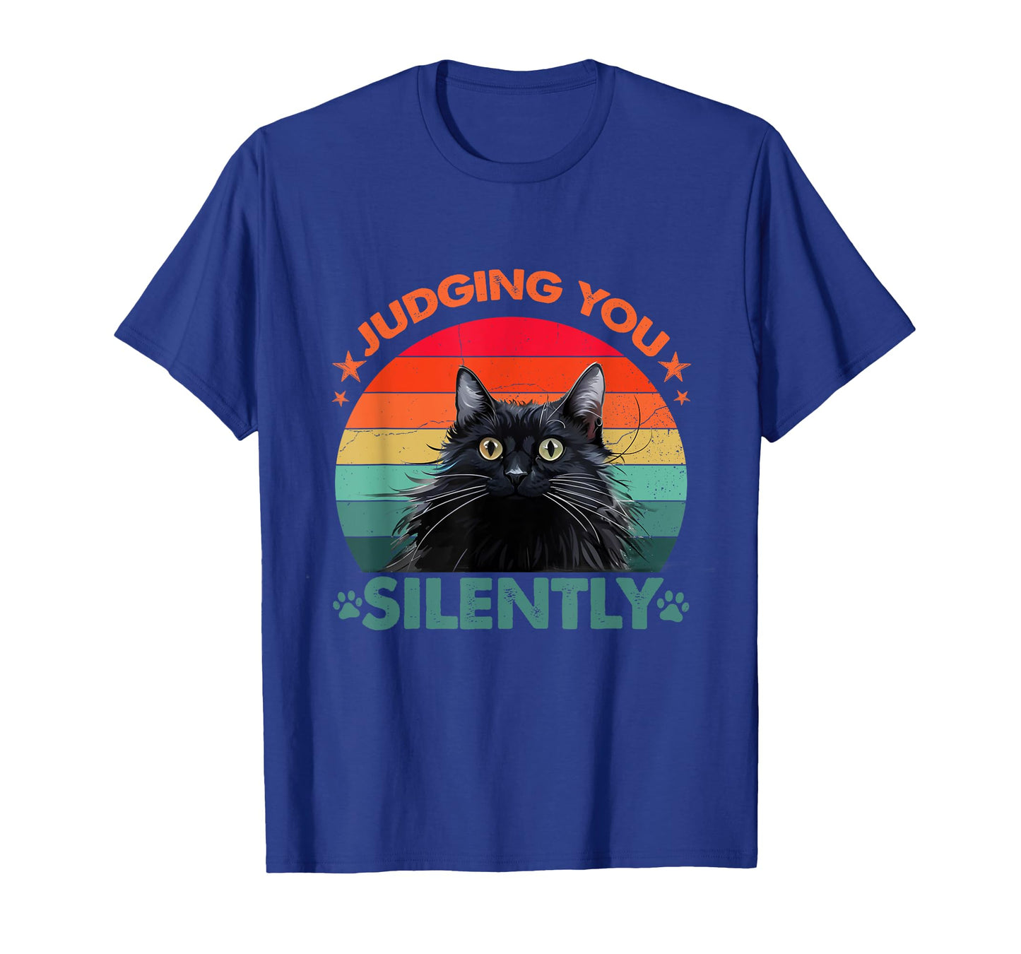 Vintage Funny Cat Judging You Silently Cat T-Shirt for Men Women Kids