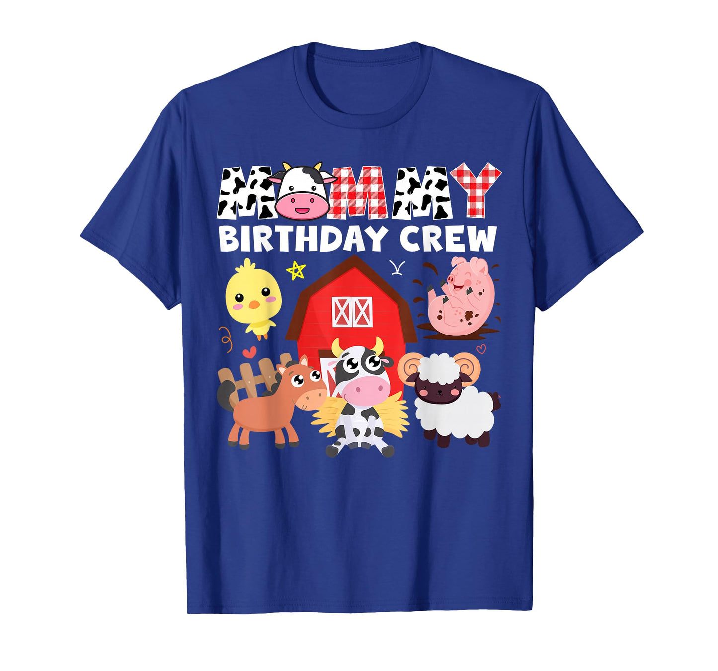 Cow Mommy Birthday Crew Farm Theme Animals Birthday Party T-Shirt
