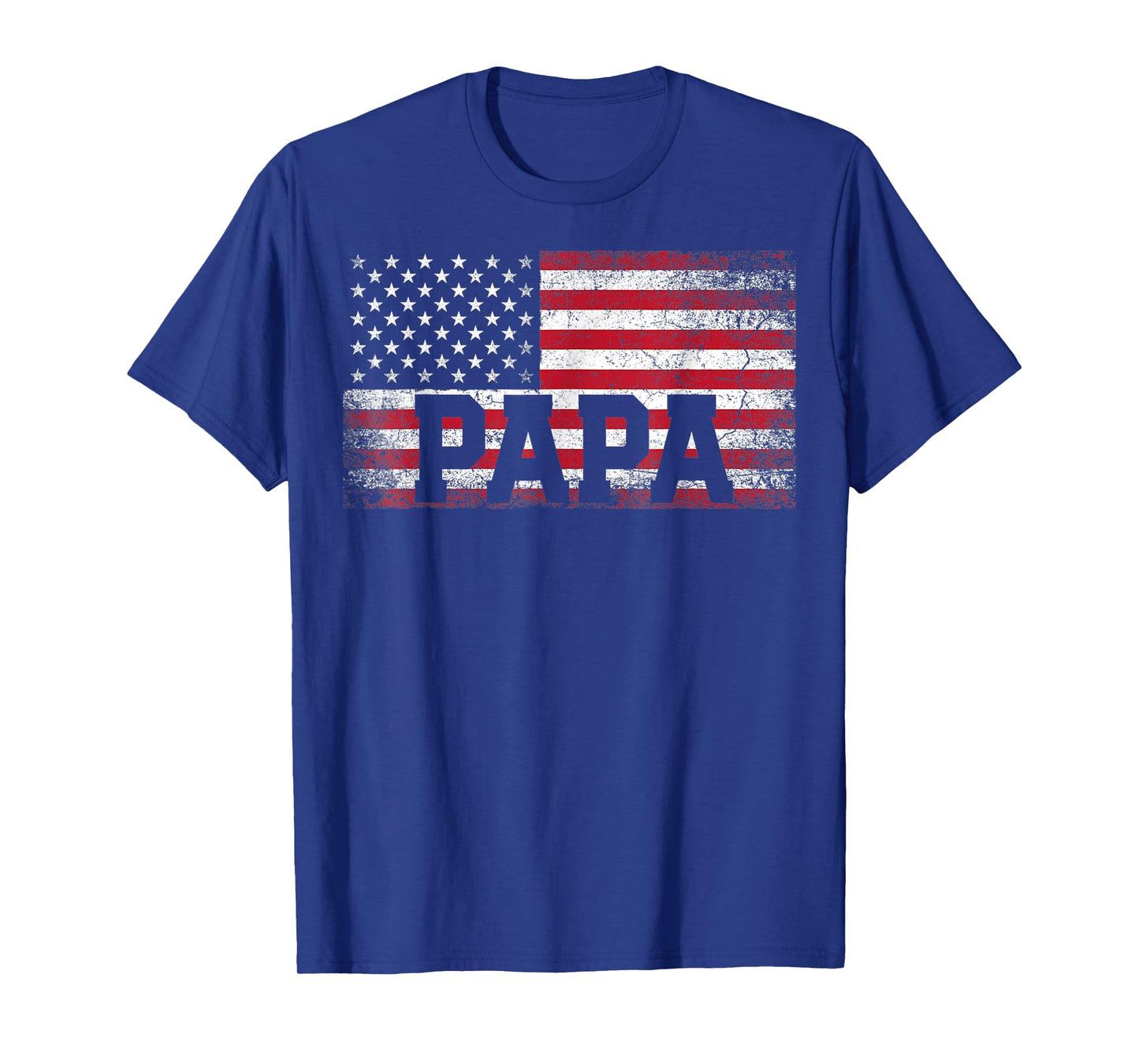 Mens Papa American Flag Father's Day 4th of July Grandpa T-Shirt