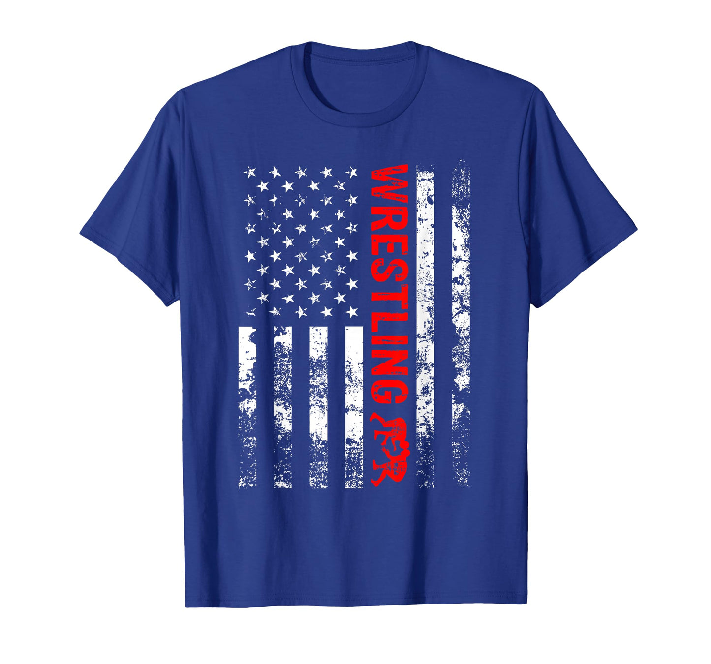 Vintage American Wrestling US Flag Wrestling Wrestler Mens T-Shirt