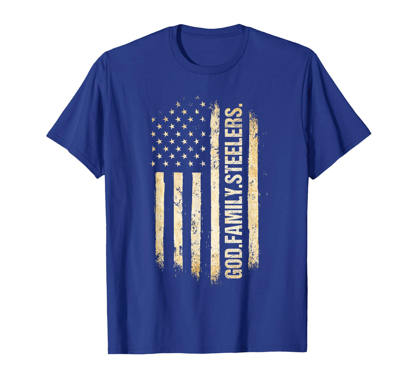 God Family Steelers Pro US American Flag Father's Day T-Shirt