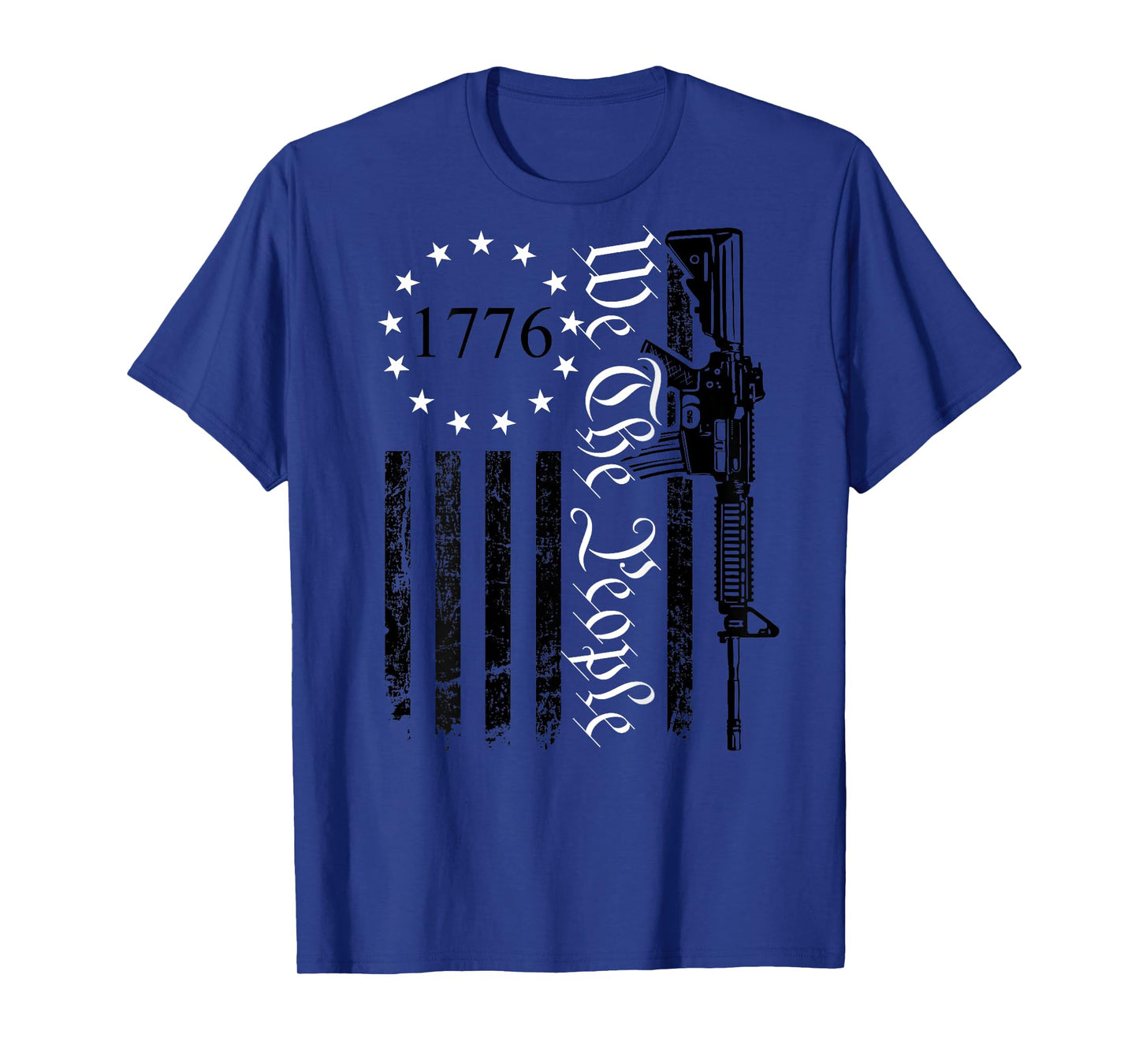 We The People - Gun Rights AR15 Pro Guns USA Flag (ON BACK) T-Shirt for Women Men
