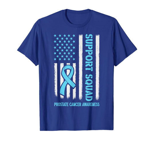Prostate Cancer Awareness Support Squad Light Blue Ribbon US T-Shirt