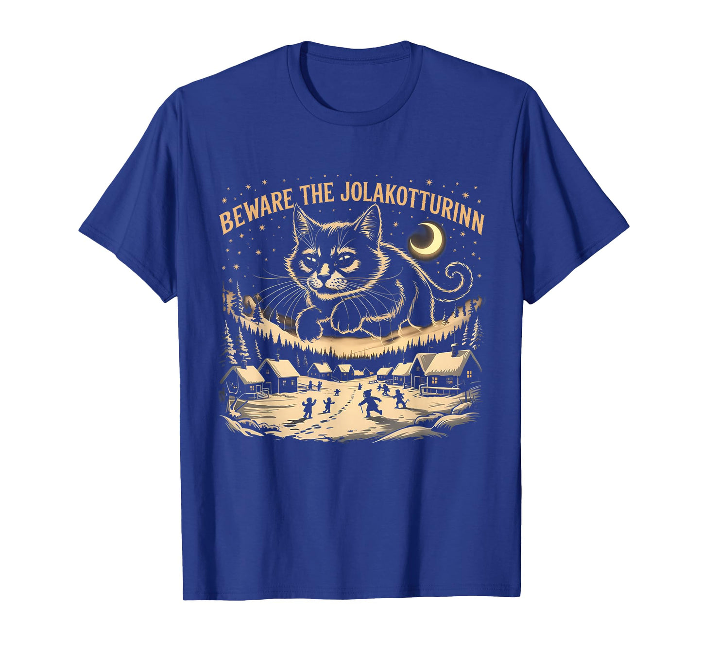 Creepmas Funny Yule Cat Beware The Jolakotturinn Dark Xmas T-Shirt