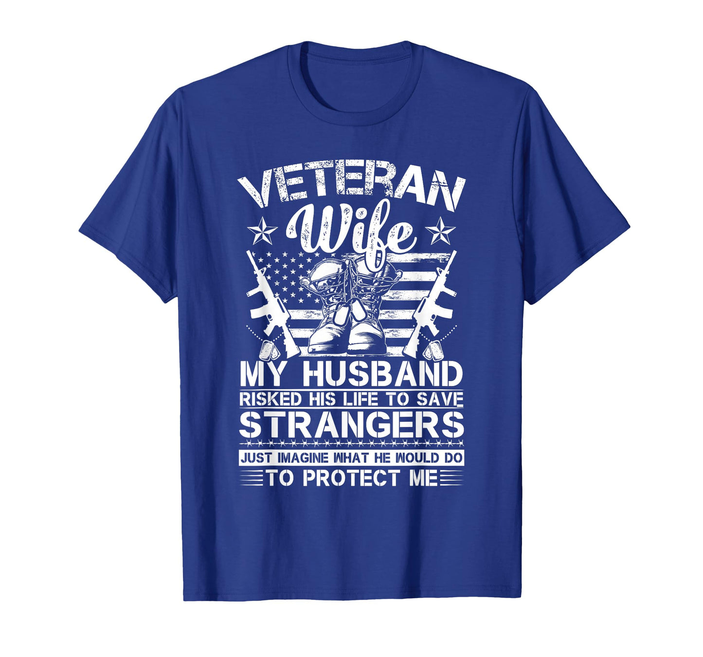 Veteran Wife Patriotic Veterans Day American Flag Husband T-Shirt