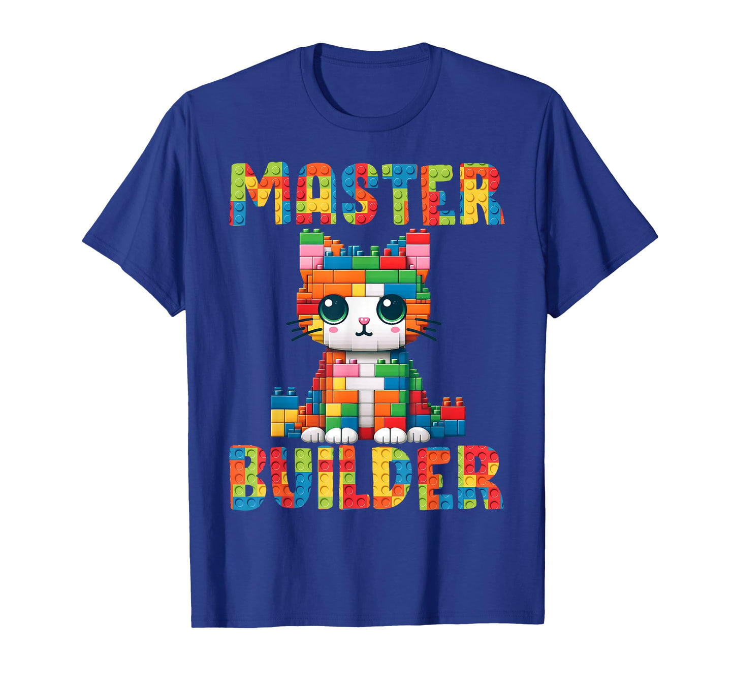 Master Builder Cute Cat Brick Toy Kitty Design for Kids T-Shirt