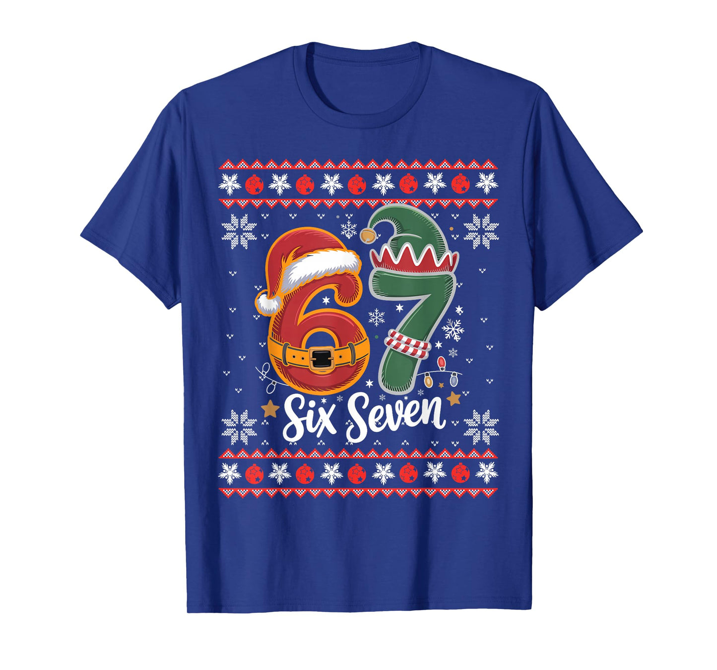 Six Seven Christmas 6 7 Ugly Christmas Sweater Boys Men Kids T-Shirt