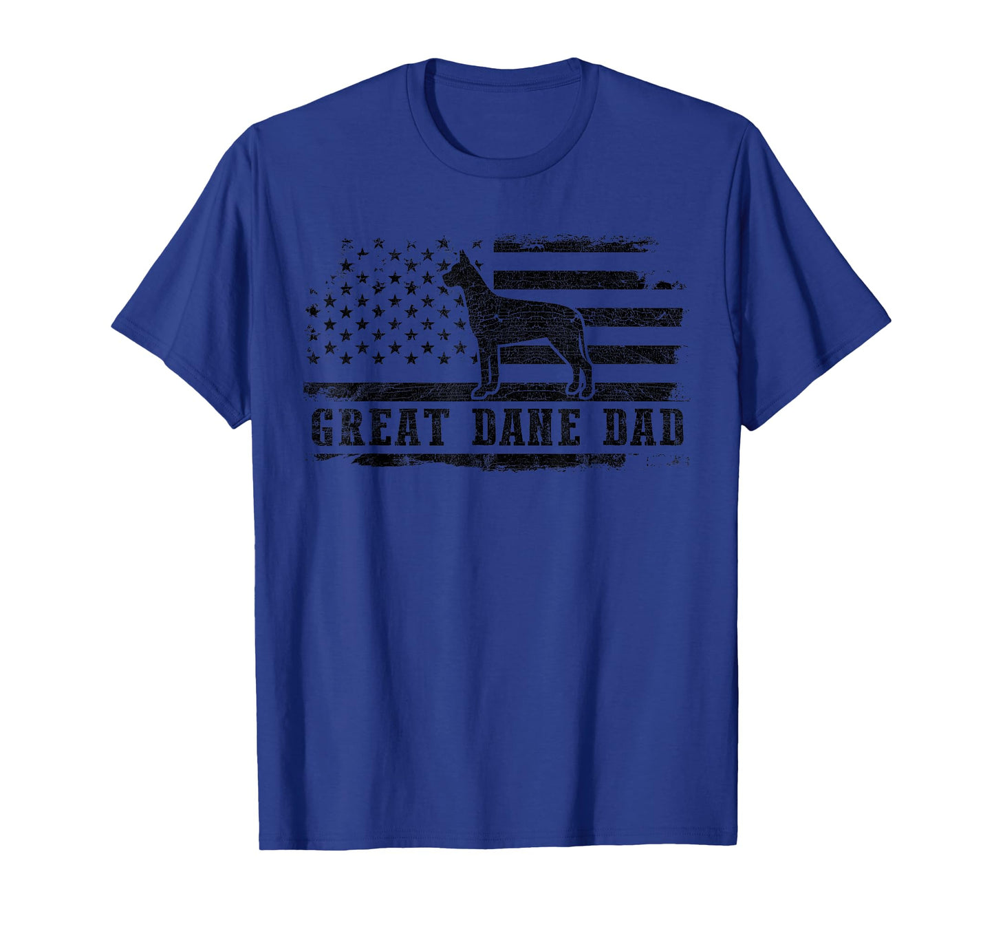 Great Dane Dad Distressed American Flag Patriotic Dog T-Shirt