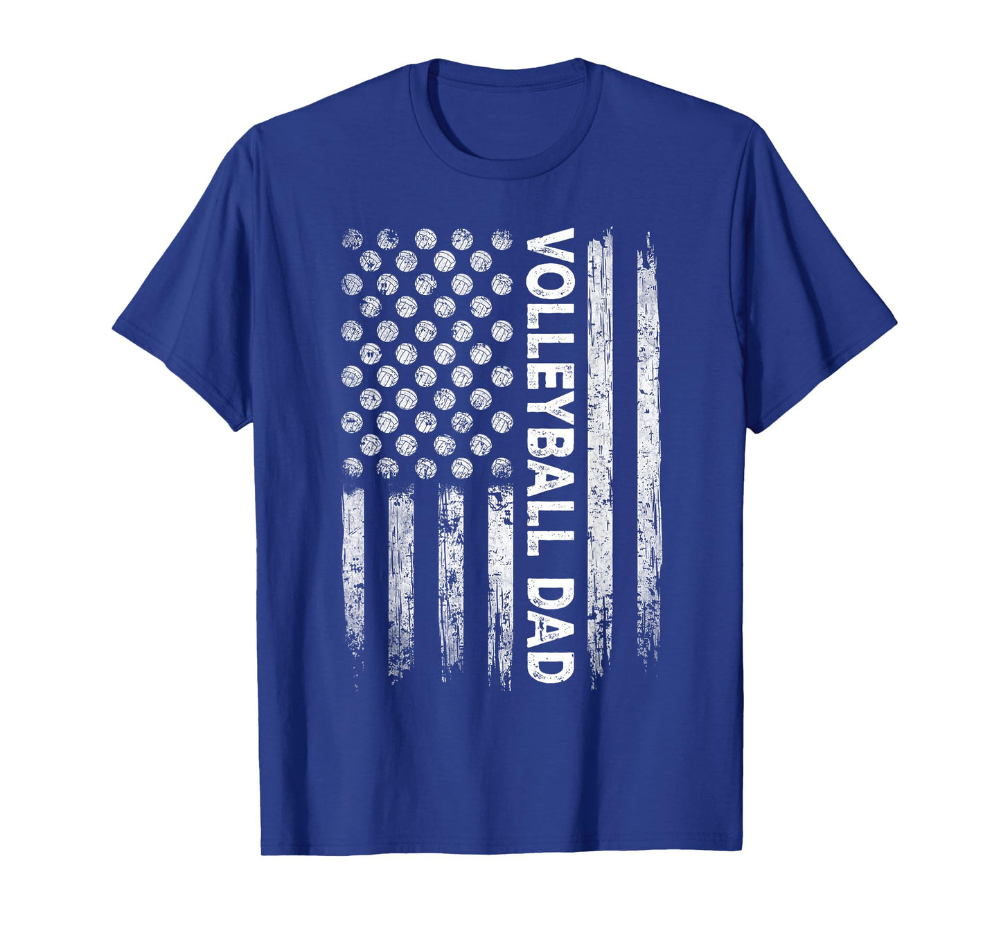 Vintage Volleyball Dad USA Flag Retro Fathers Day Daddy Papa T-Shirt