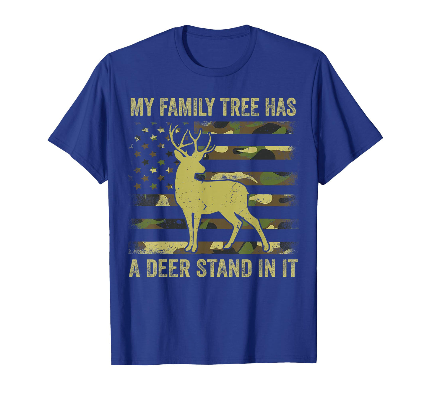 Men's Camo Deer Hunting Dad Jokes Family Tree Has Deer Stand T-Shirt