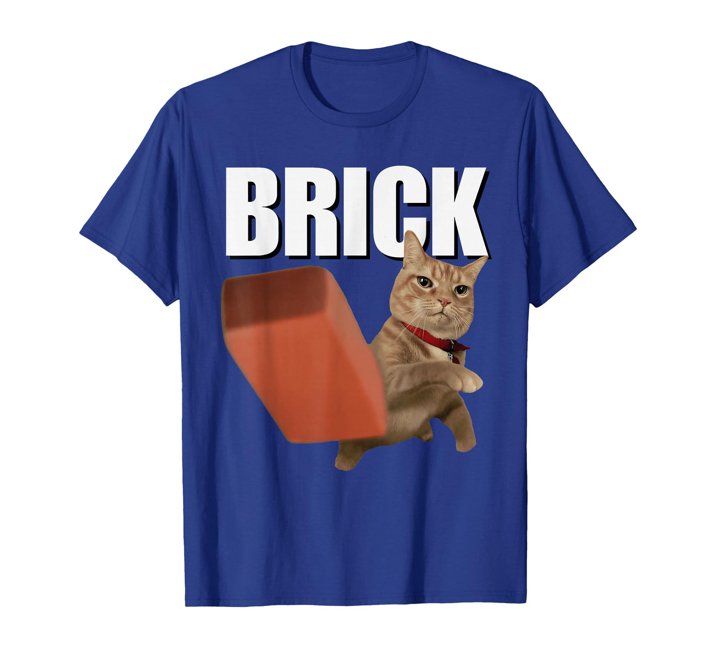 Funny Cat Throwing Brick Cat Silly Meme T-Shirt