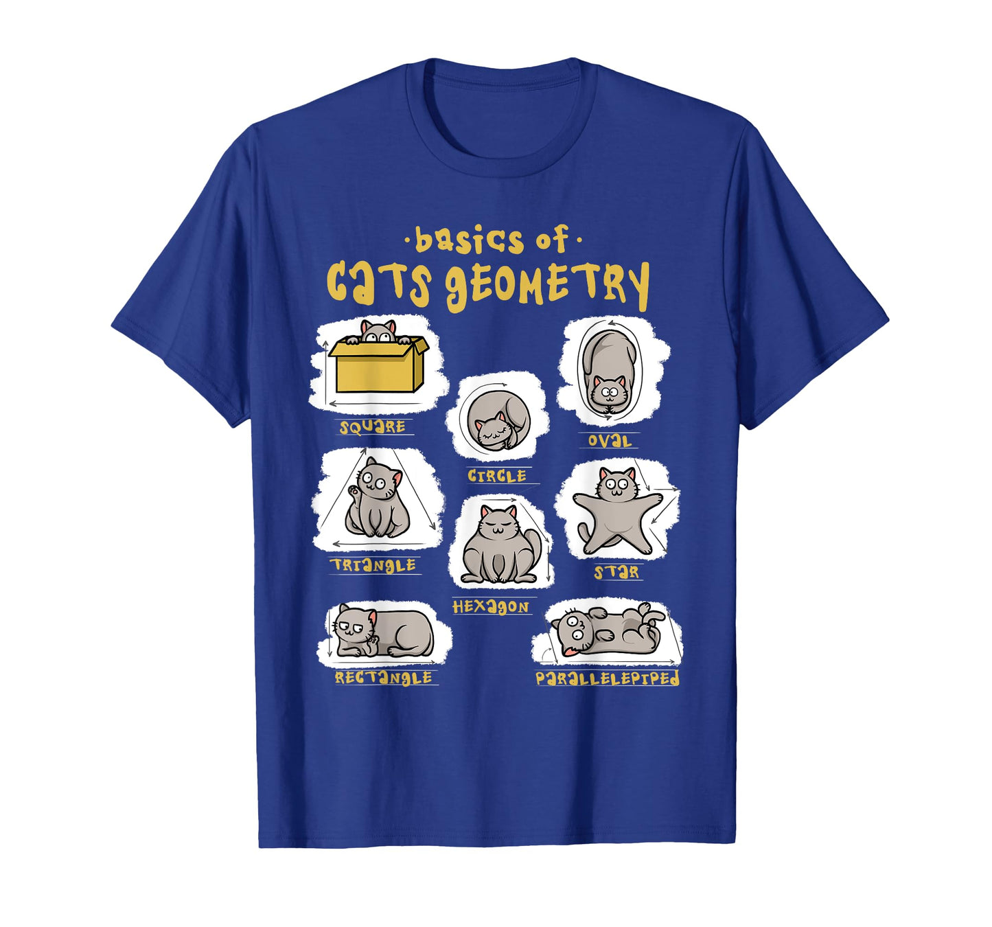 Funny Cat Shirt Basics Cat Geometry Math Teacher Cat Owner T-Shirt
