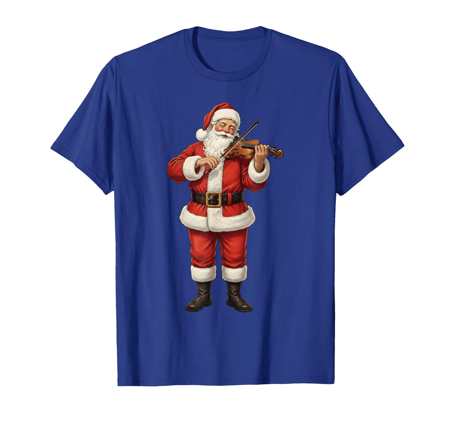 Christmas Santa Playing Violin Player Violinist Xmas Holiday T-Shirt