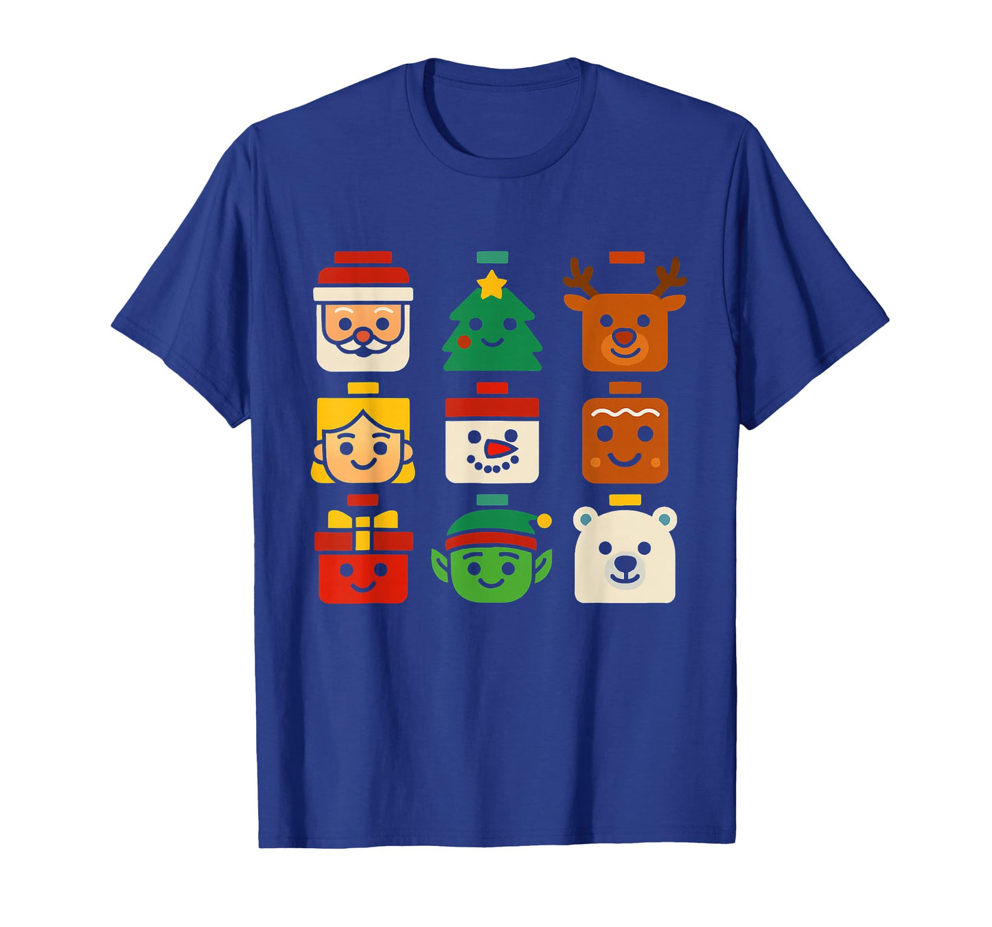 Christmas Building Brick Santa Elf Snowman Xmas Boys Girls T-Shirt