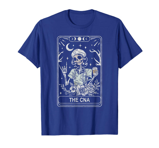 CNA Skeleton Certified Nurse Assistant Tarot Card Halloween T-Shirt