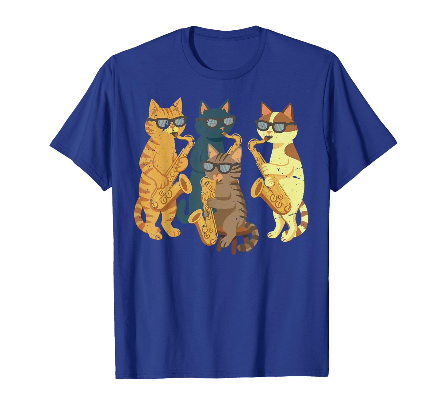 Cats Playing Saxophone Saxophonist Jazz Player Music Lover T-Shirt