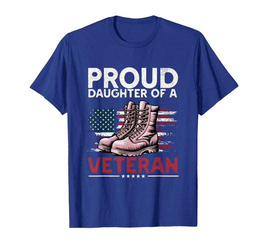 Proud Daughter of a Veteran, American Flag T-Shirt
