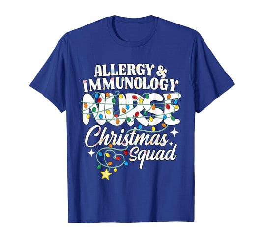 Allergy & Immunology Nurse Christmas Squad Allergy Nursing T-Shirt