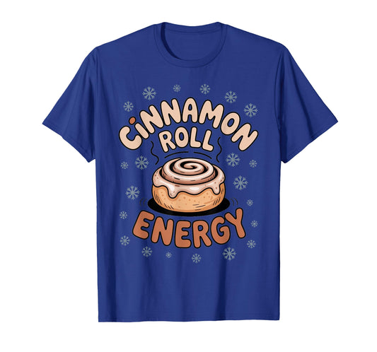 Cinnamon Roll Energy Winter Snowflakes Christmas Morning T-Shirt