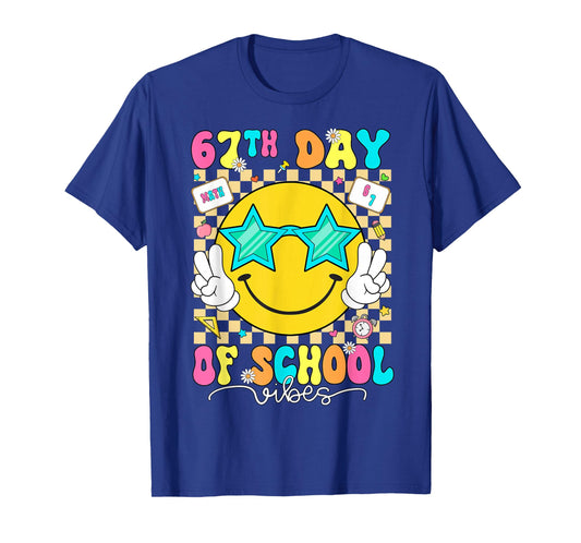 67 Days of School Happy 67th of School Vibes Kids Boys Girls T-Shirt