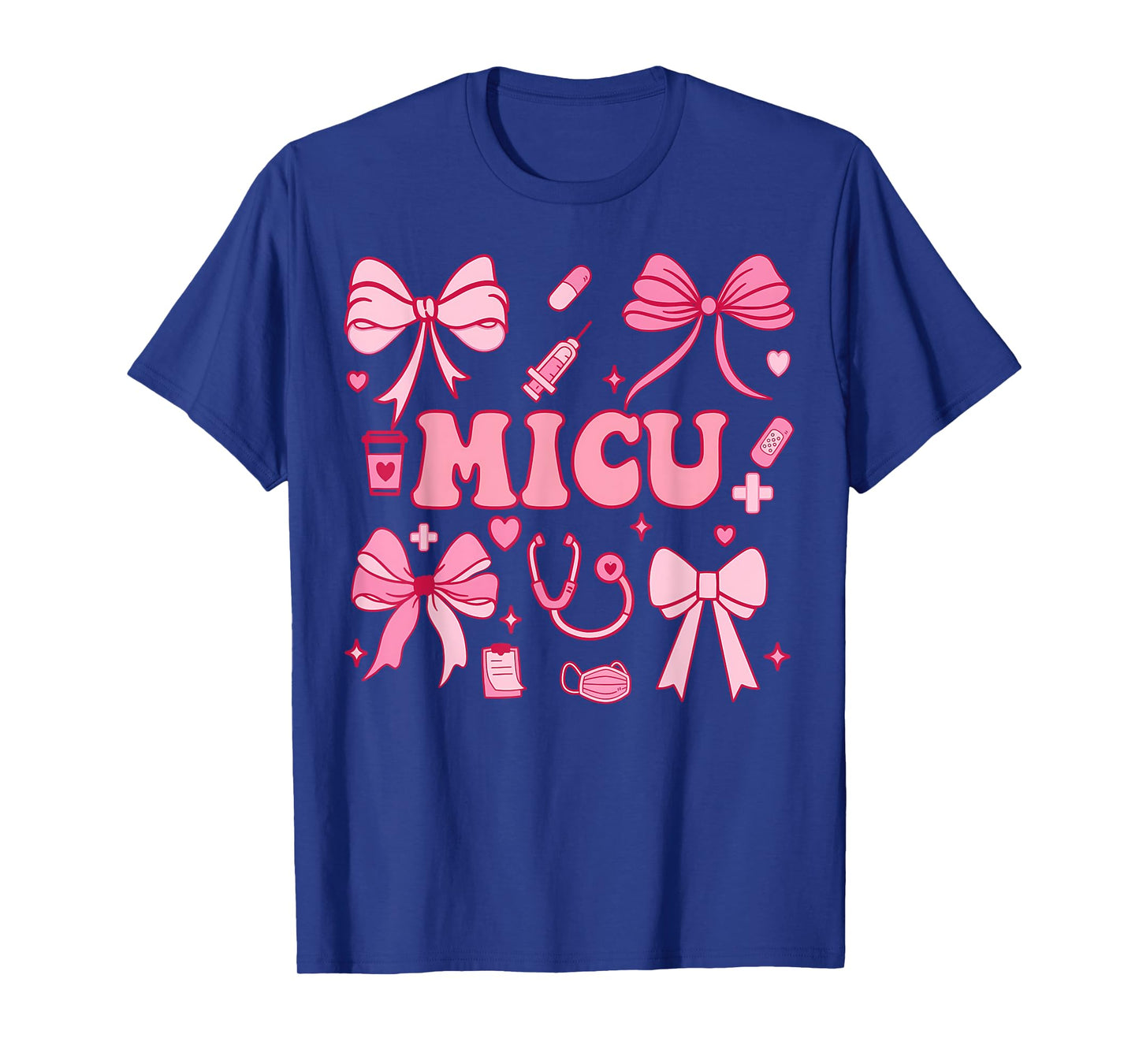 Coquette Bow MICU Nurse Medical Intensive Care Unit Heart T-Shirt