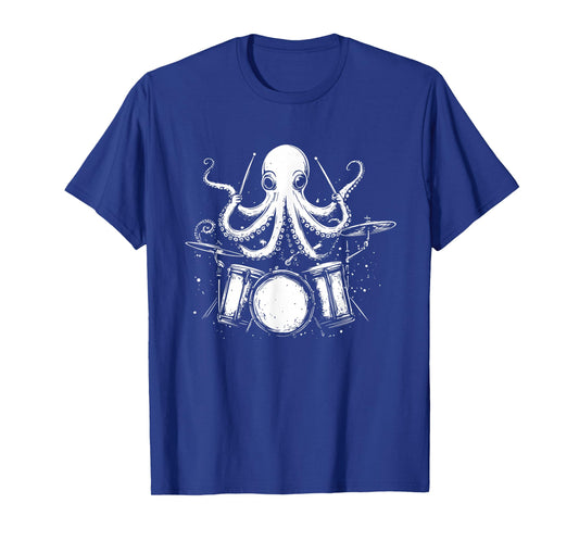 Funny Octopus Drummer Drums Drumming Music Lover T-Shirt