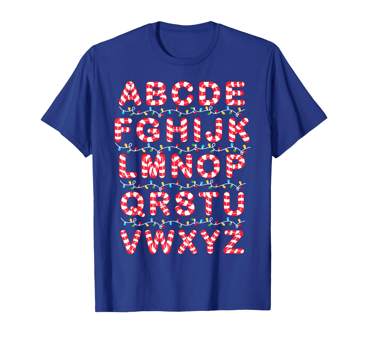 Christmas Alphabet Candy Cane Pre-K Kindergarten Teacher T-Shirt