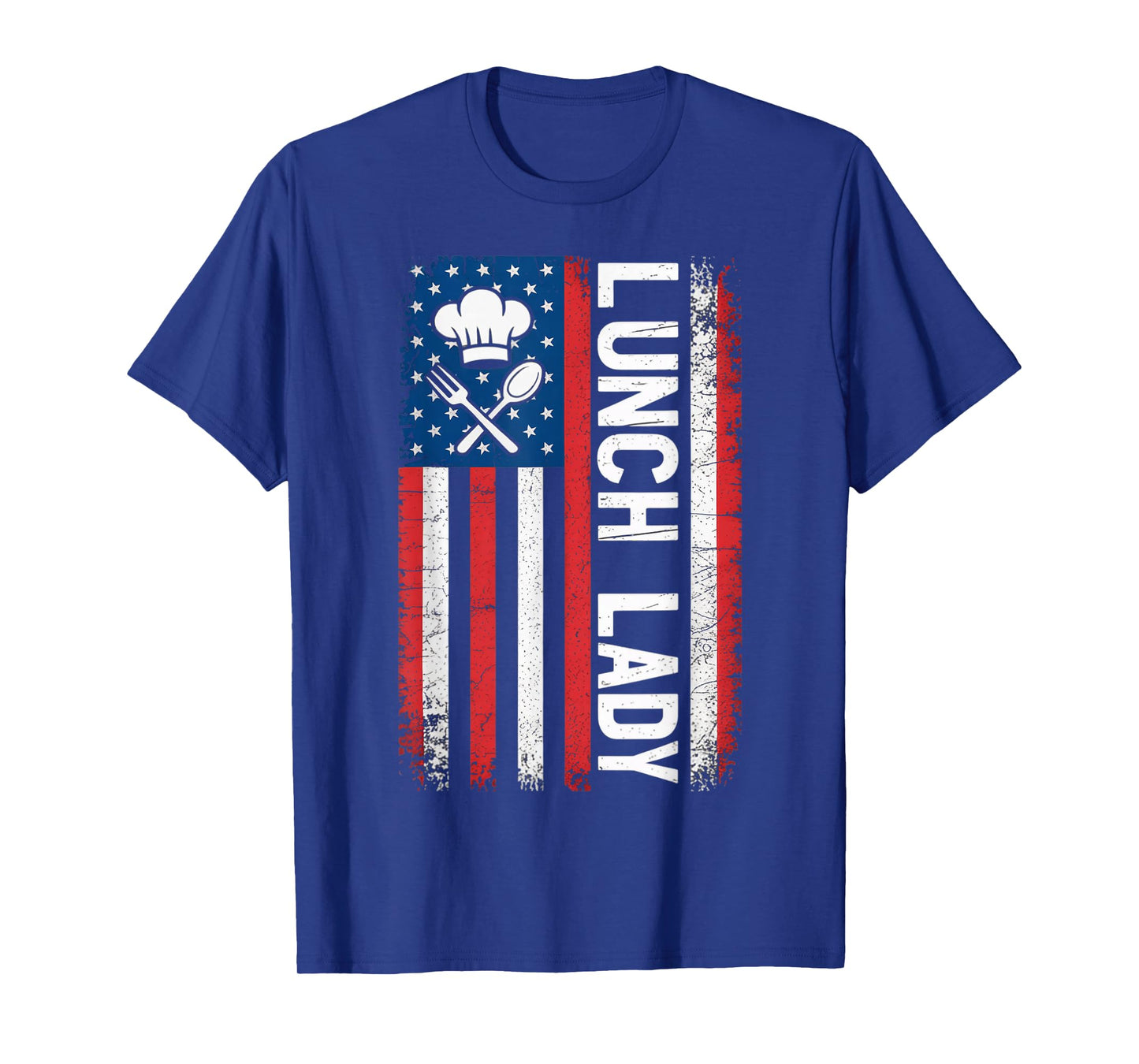 Cooking School Worker Cafeteria American USA Flag Lunch Lady T-Shirt