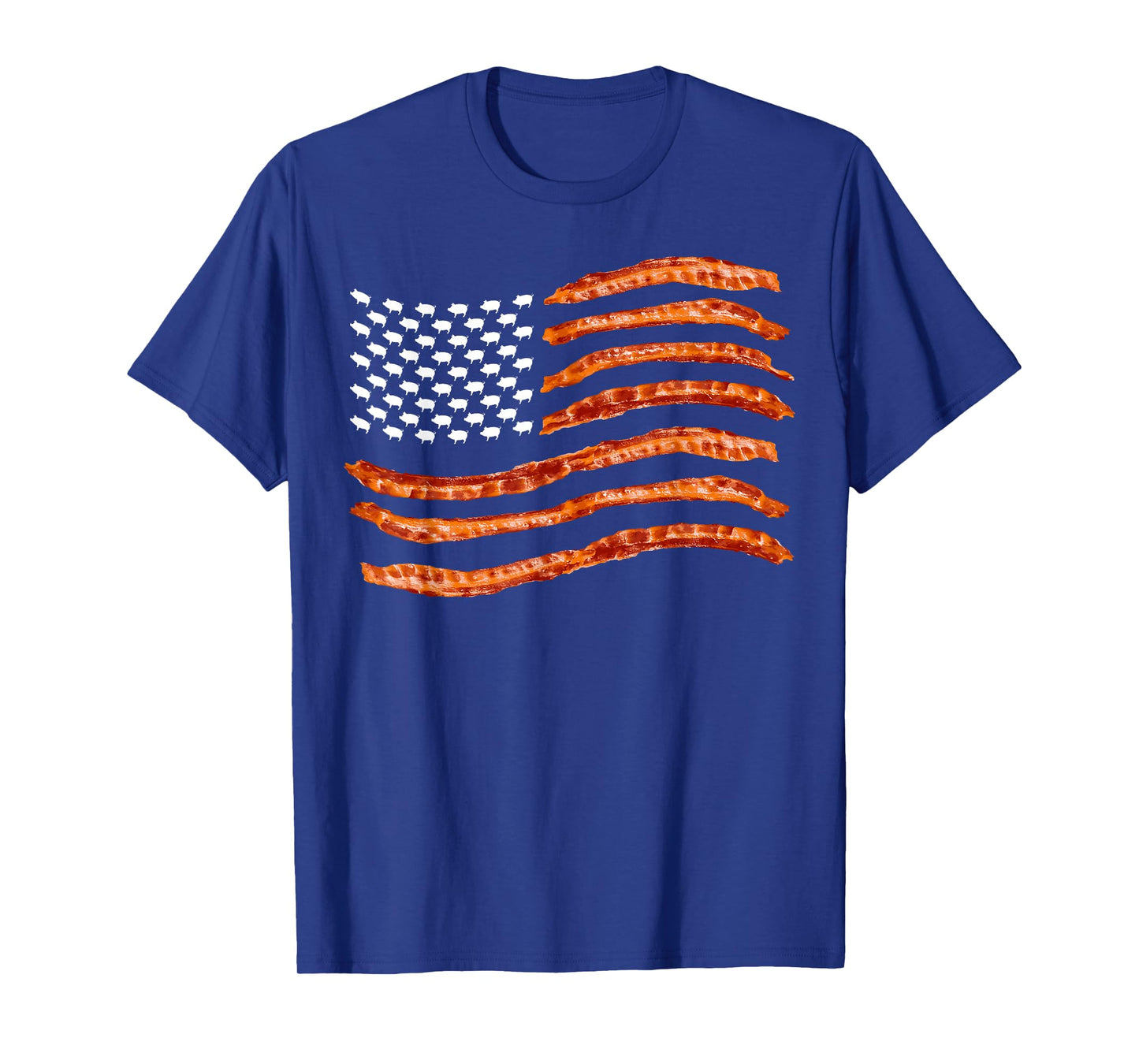 USA Bacon Flag | Cute US Dried Pigs Funny 4th of July Gift T-Shirt