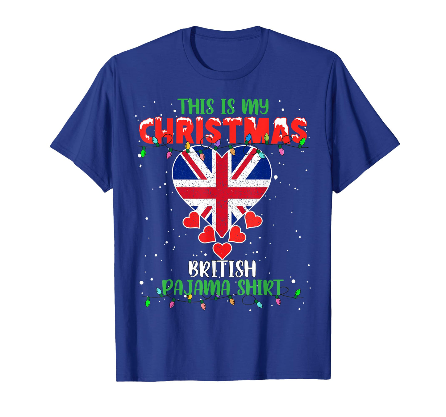 This Is My Christmas Lights Love British Flag Pajama T-Shirt