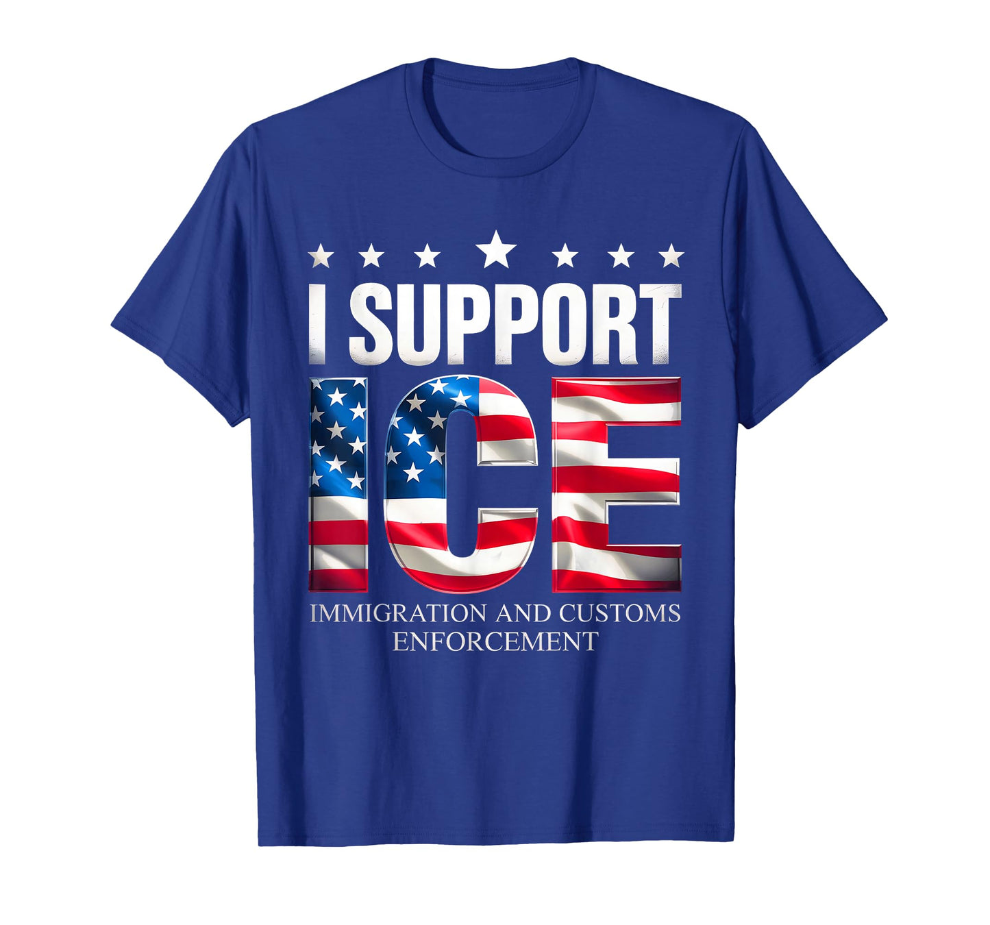 Support ICE Immigration Officers American Flag Border Patrol T-Shirt