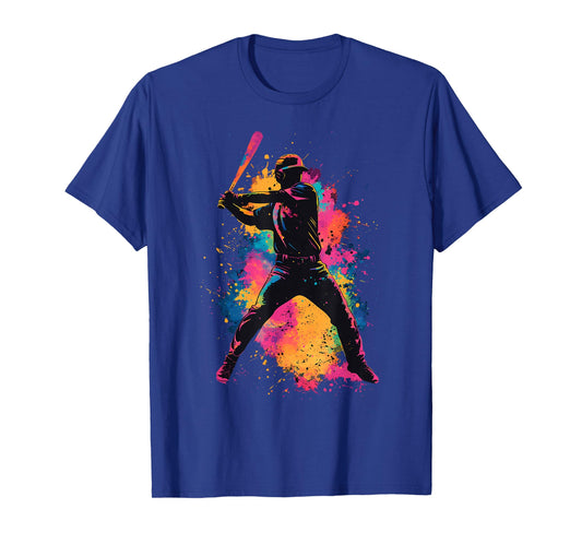 Colorful Baseball Player T-Shirt