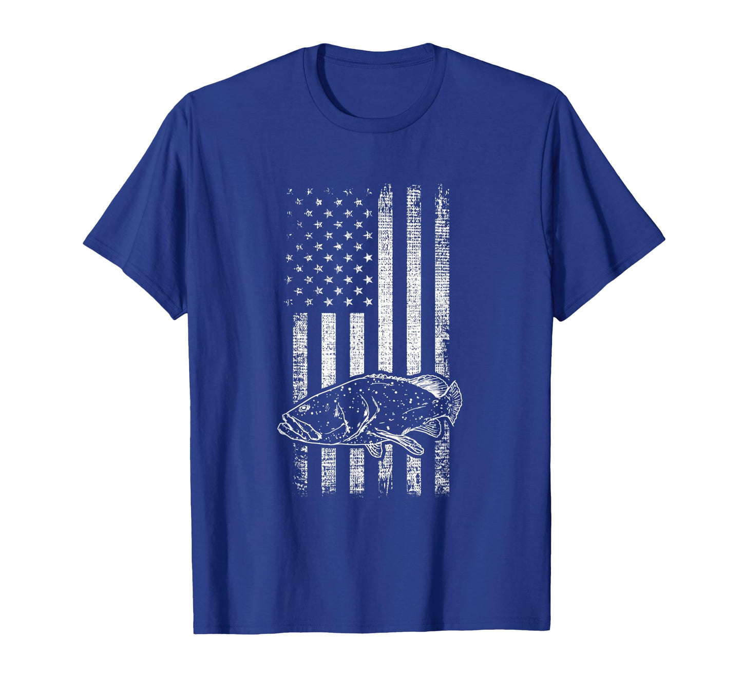 Goliath Grouper Giant Grouper deepsea fishing USA Flag T-Shirt