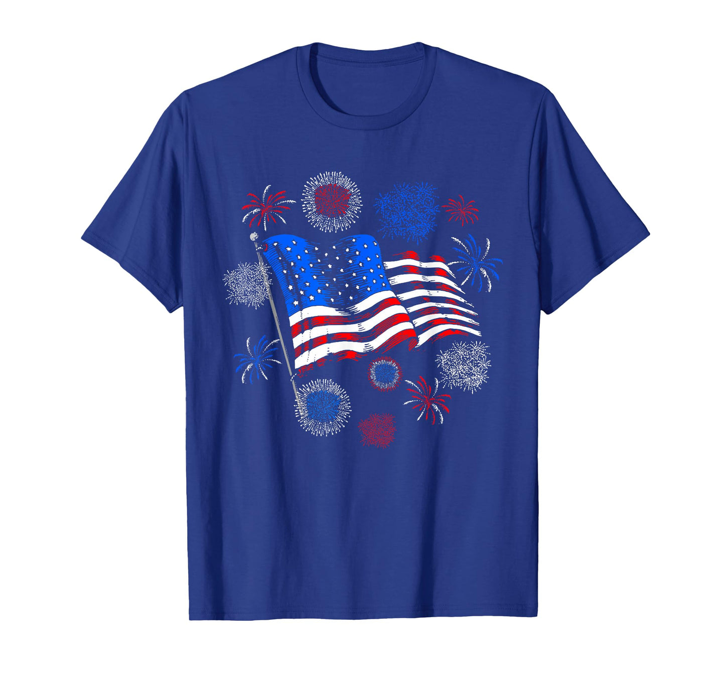Fireworks 4th of July American Flag Patriotic Sparklers T-Shirt