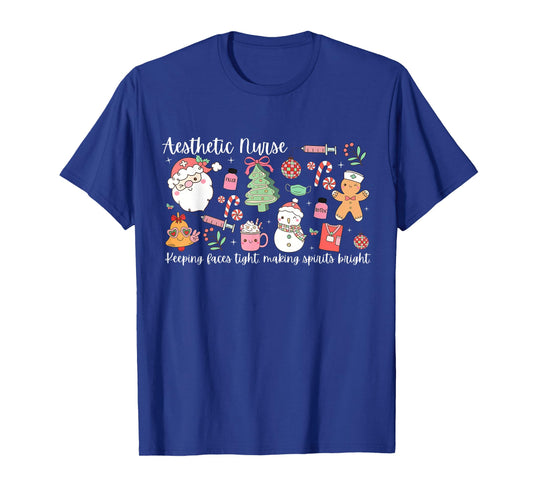 Aesthetic Nurse Santa Botox Injector RN Dermatology Xmas T-Shirt