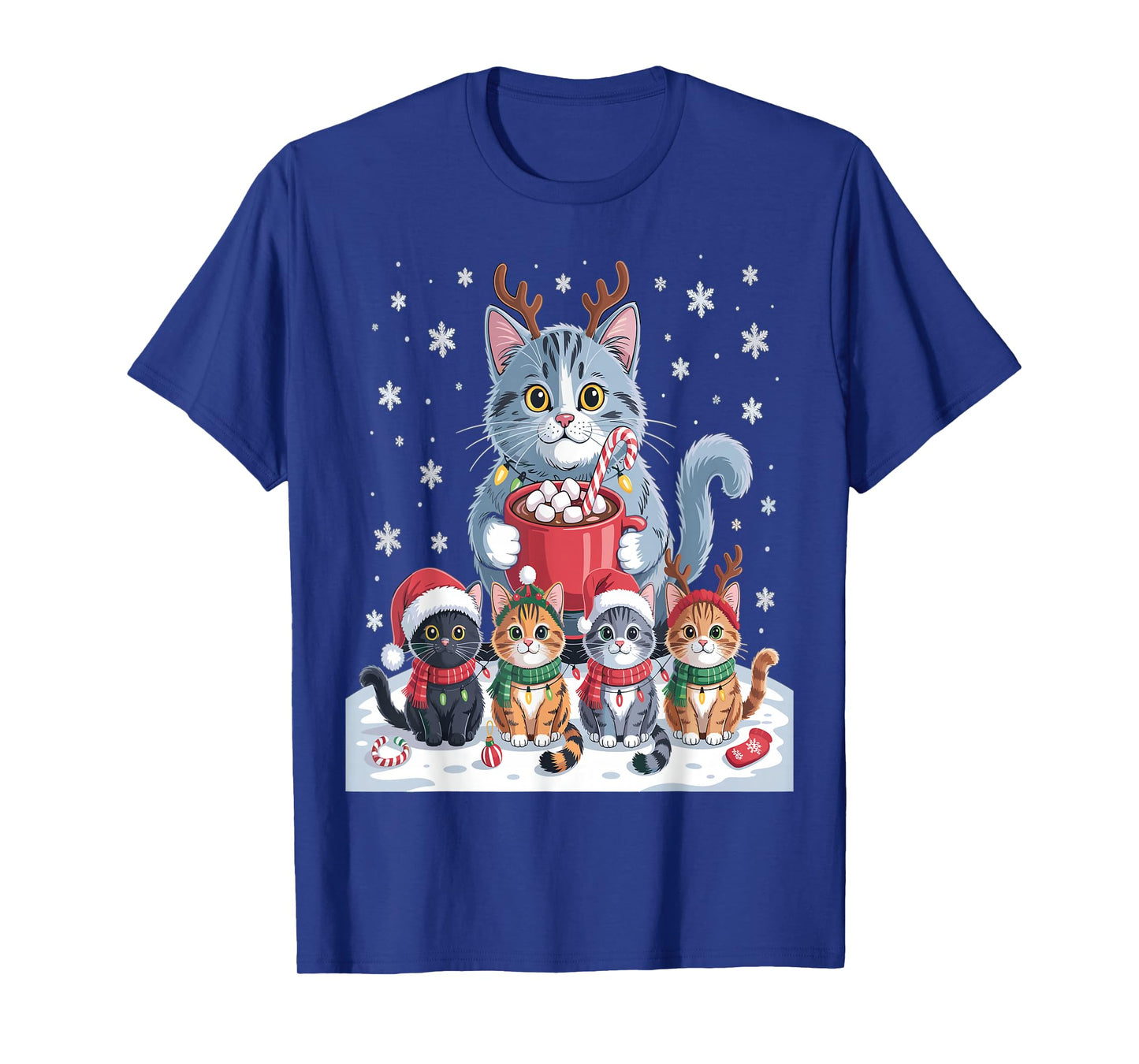 Funny Cat Christmas Shirt Holiday Santa Design T-Shirt