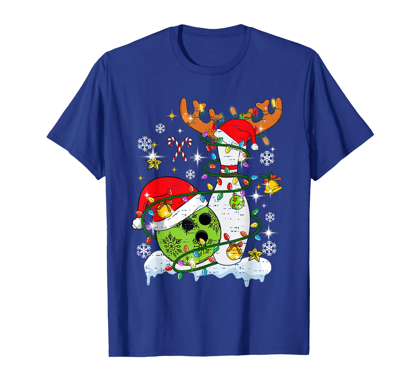 Christmas Bowling Hat Santa Bowler Xmas Sport Men Women Kids T-Shirt
