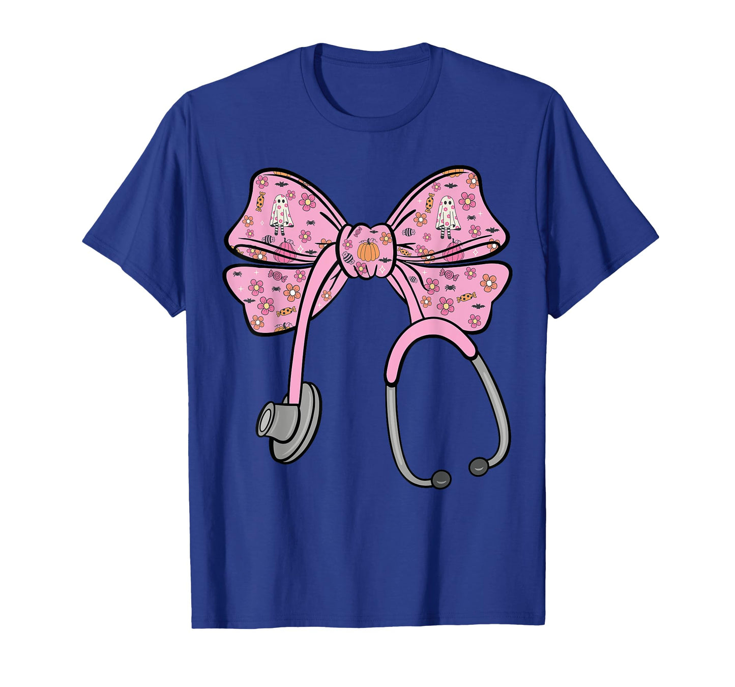 Cute Halloween Coquette Bow Stethoscope Cute Nurse T-Shirt