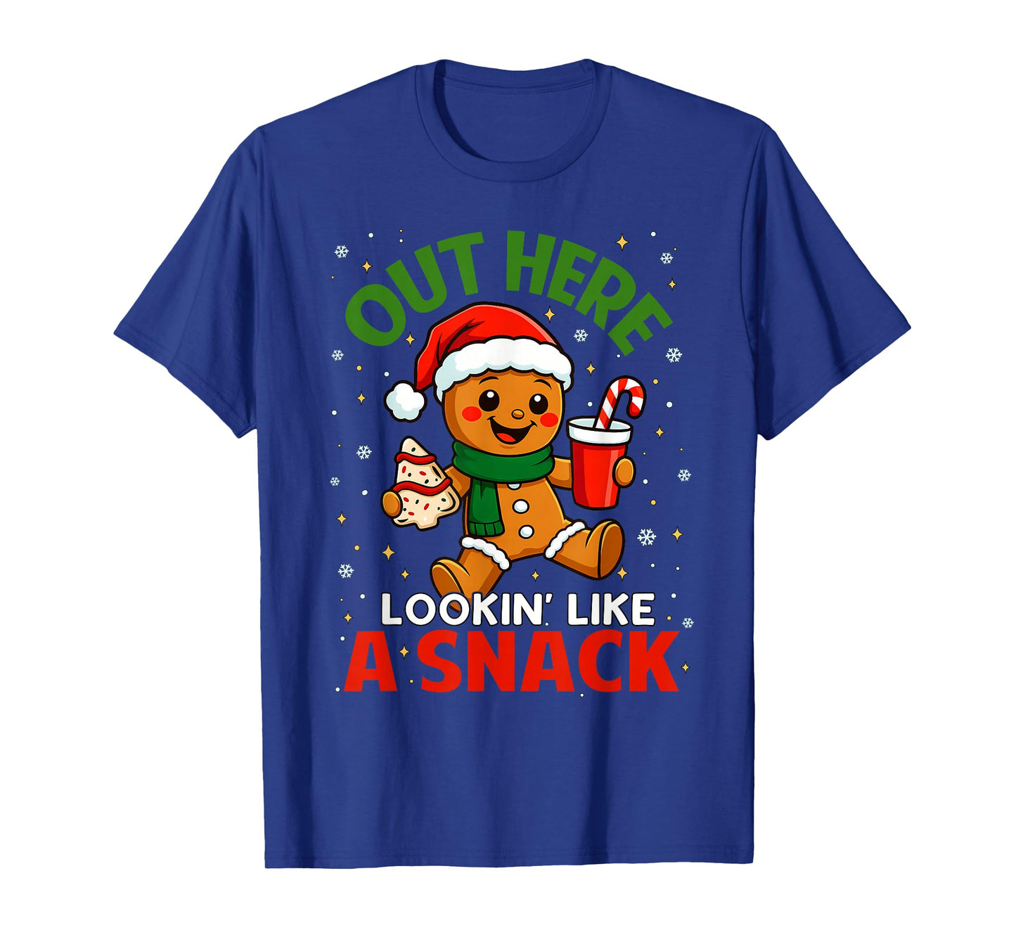 Out Here Looking Like A Snack Cute Gingerbread Christmas Kid T-Shirt