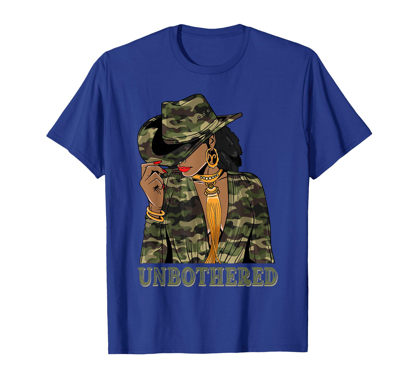 Unbothered Black Cowgirl Camo African American Women T-Shirt
