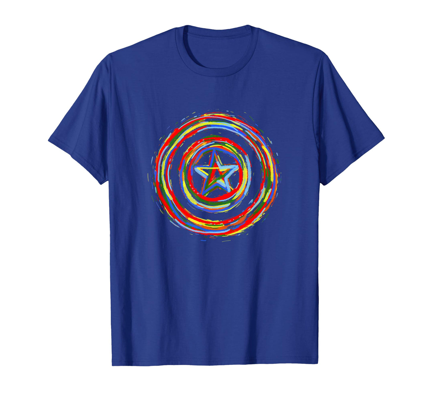Marvel Comics Classic Captain America Rainbow Paint Shield T-Shirt